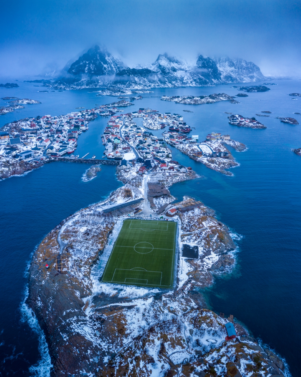 The football field of Henningsvær, Lofoten.