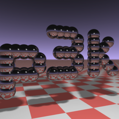 rendered with c++ business card raytracer
